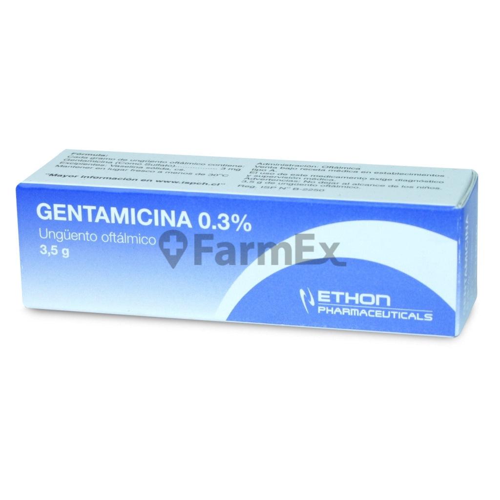 Gentamicina 0.3% Ungüento Oftálmico x 3.5g ETHON